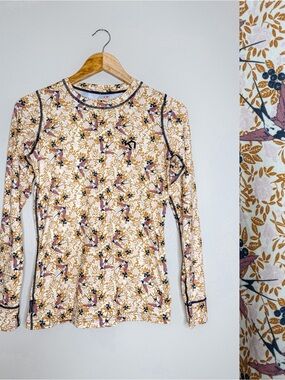 Kari Traa | Long Sleeve Frye Baselayer, Bird Print Top
